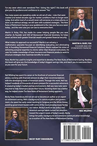Back cover of a financial advice book with author photos and descriptions.